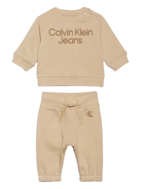 Calvin Klein Kids survêtement en velours à logo strassé