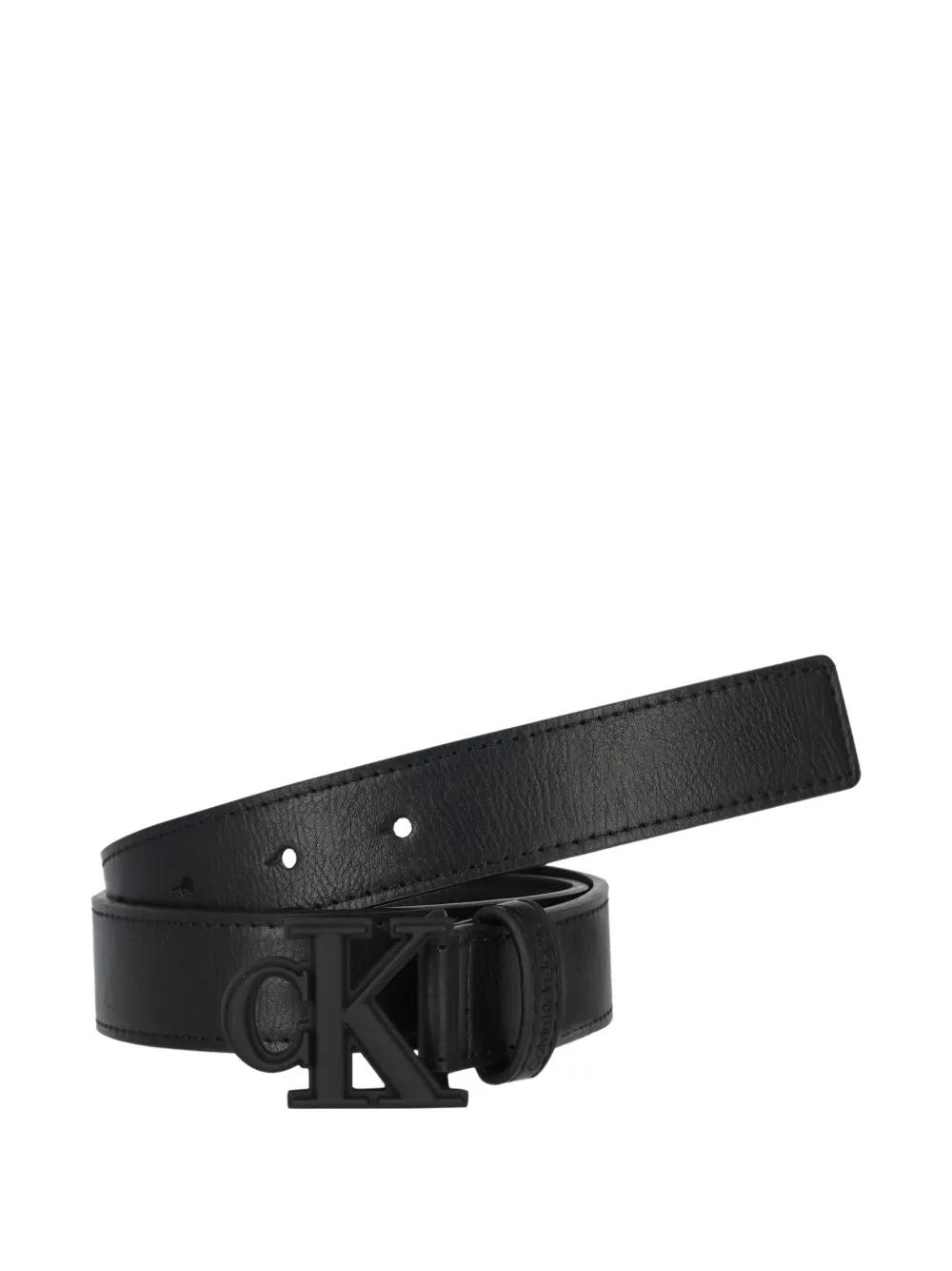 Calvin Klein Kids Smalle riem met logo-reliëf Zwart