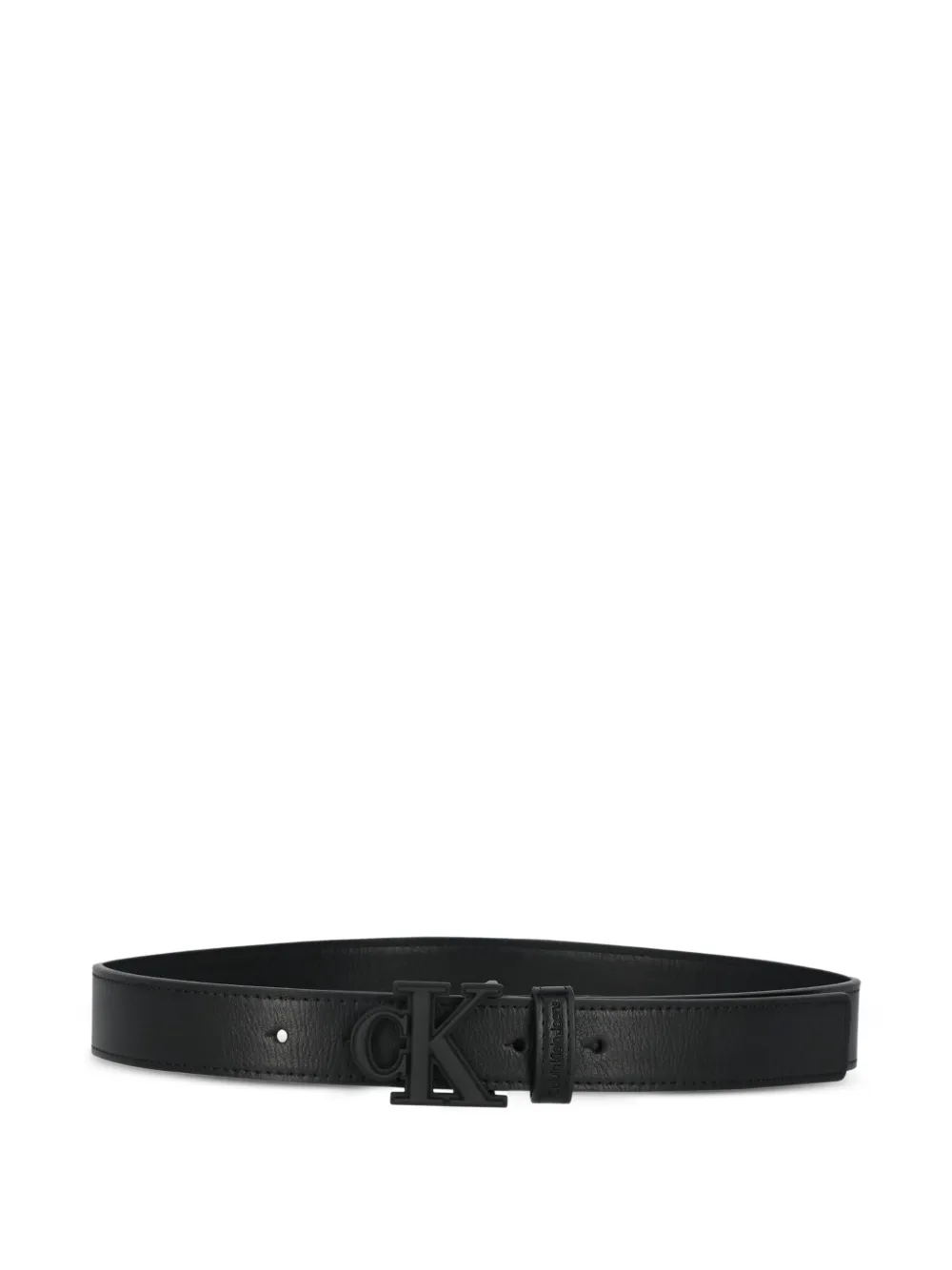 Calvin Klein Kids Smalle riem met logo-reliëf Zwart