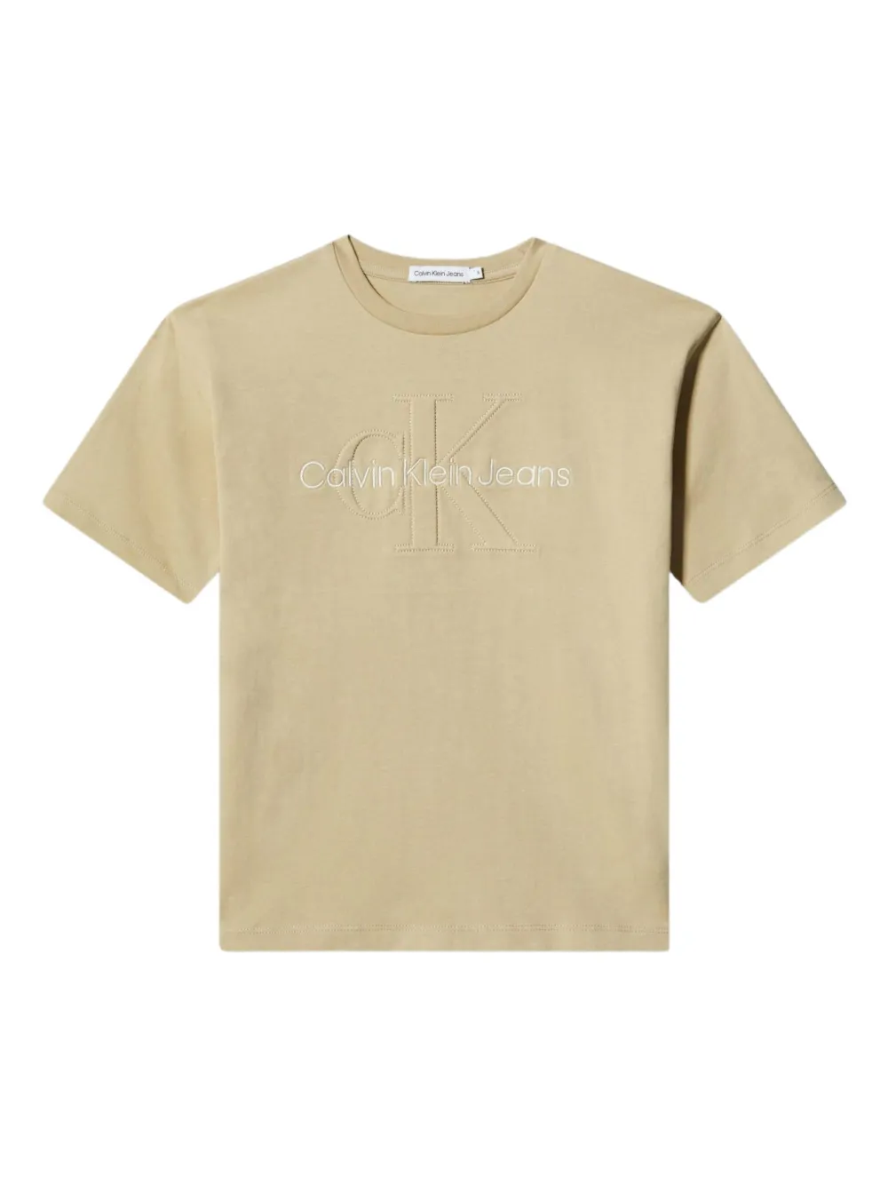 Calvin Klein Kids T-shirt met logo-reliëf Beige