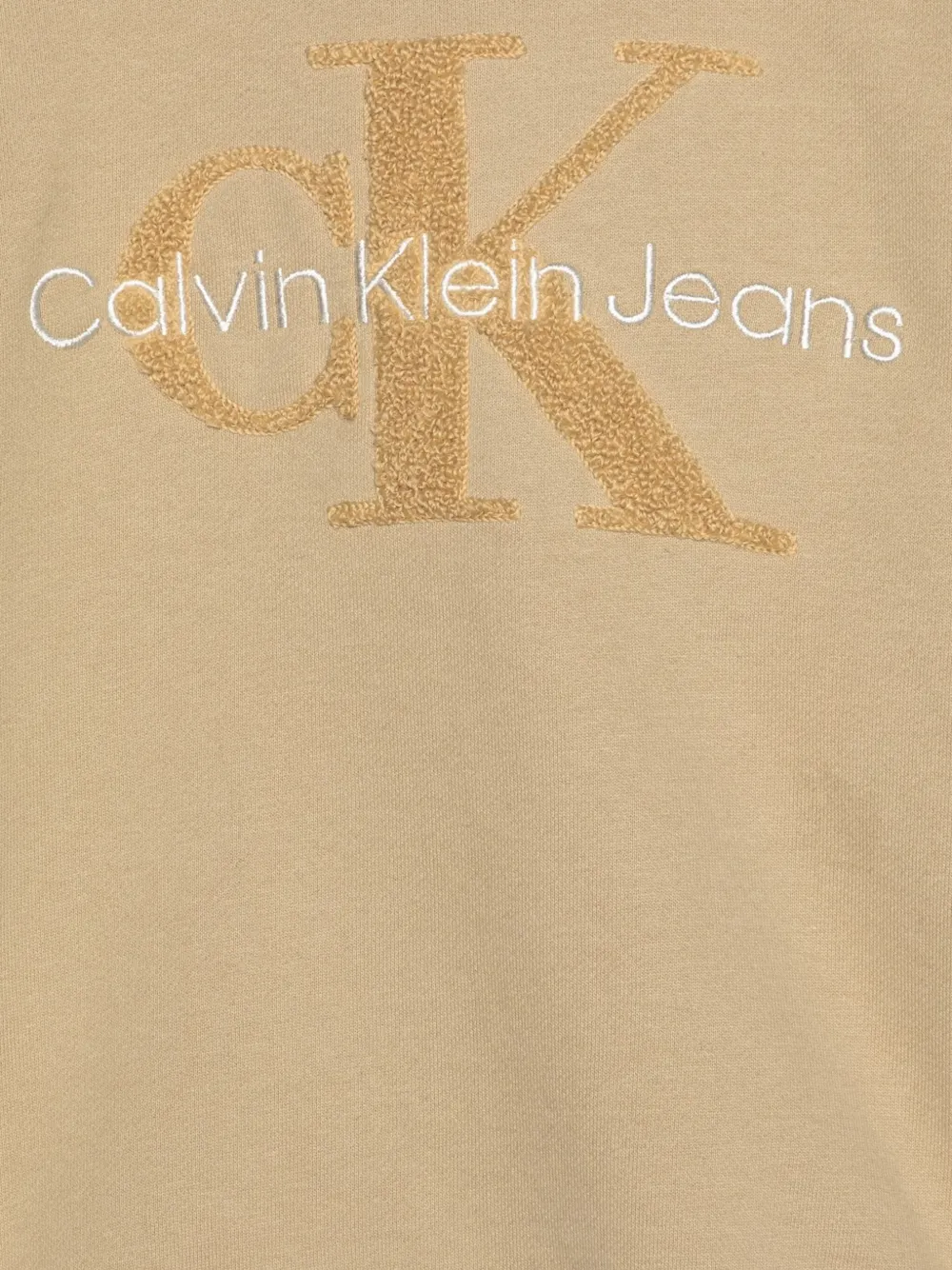 Calvin Klein Kids Hoodie met glitter logo Beige