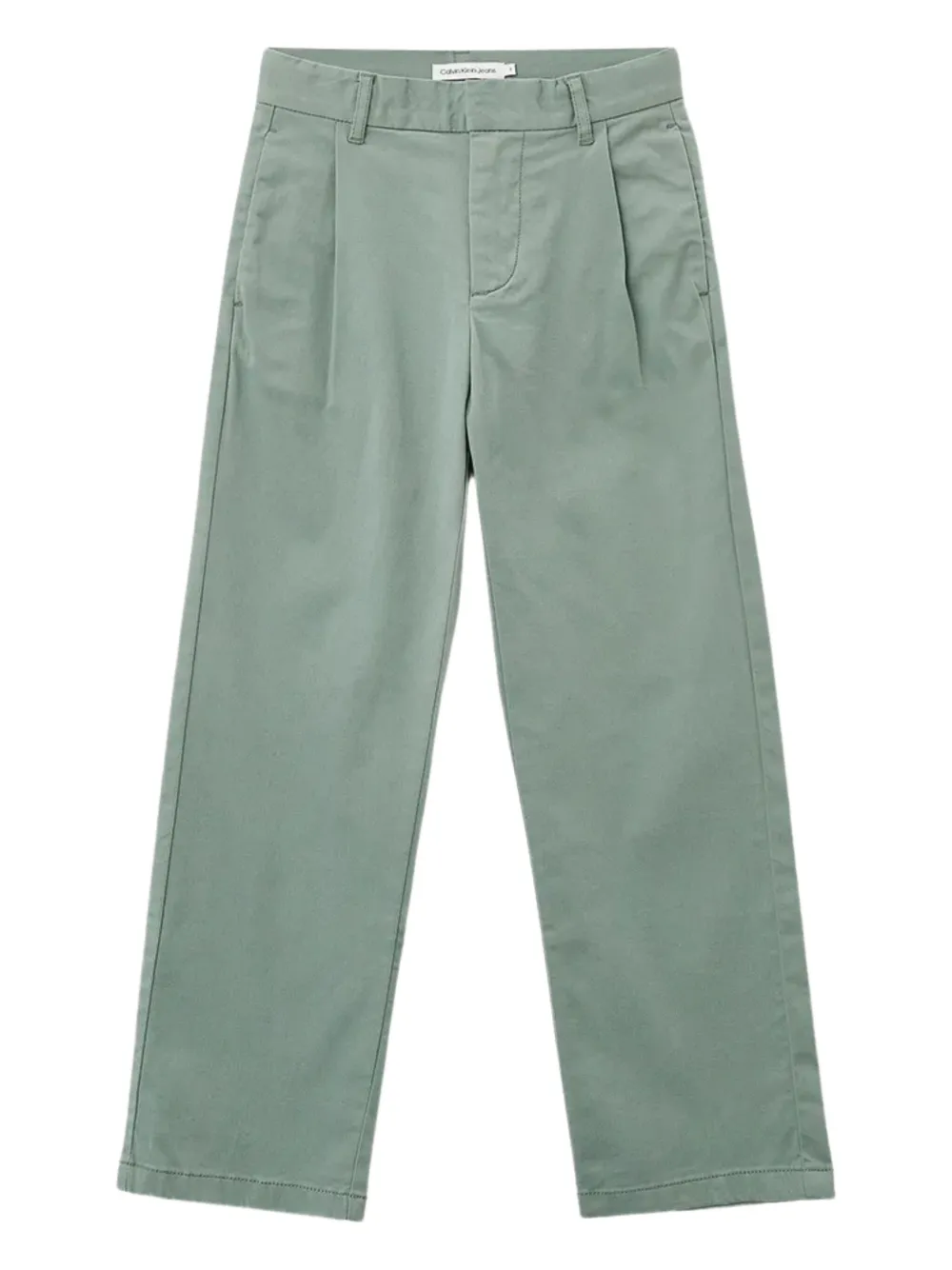 Calvin Klein Kids Plooibroek met wijde pijpen Groen