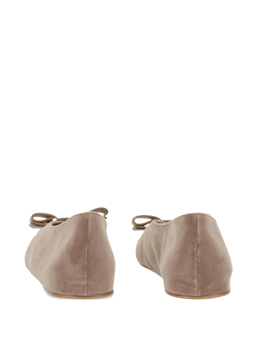 Ferragamo suede ballerina shoes Beige