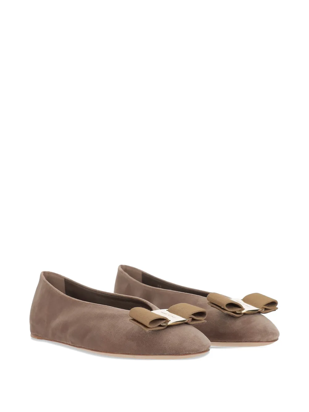 Ferragamo suede ballerina shoes - Beige
