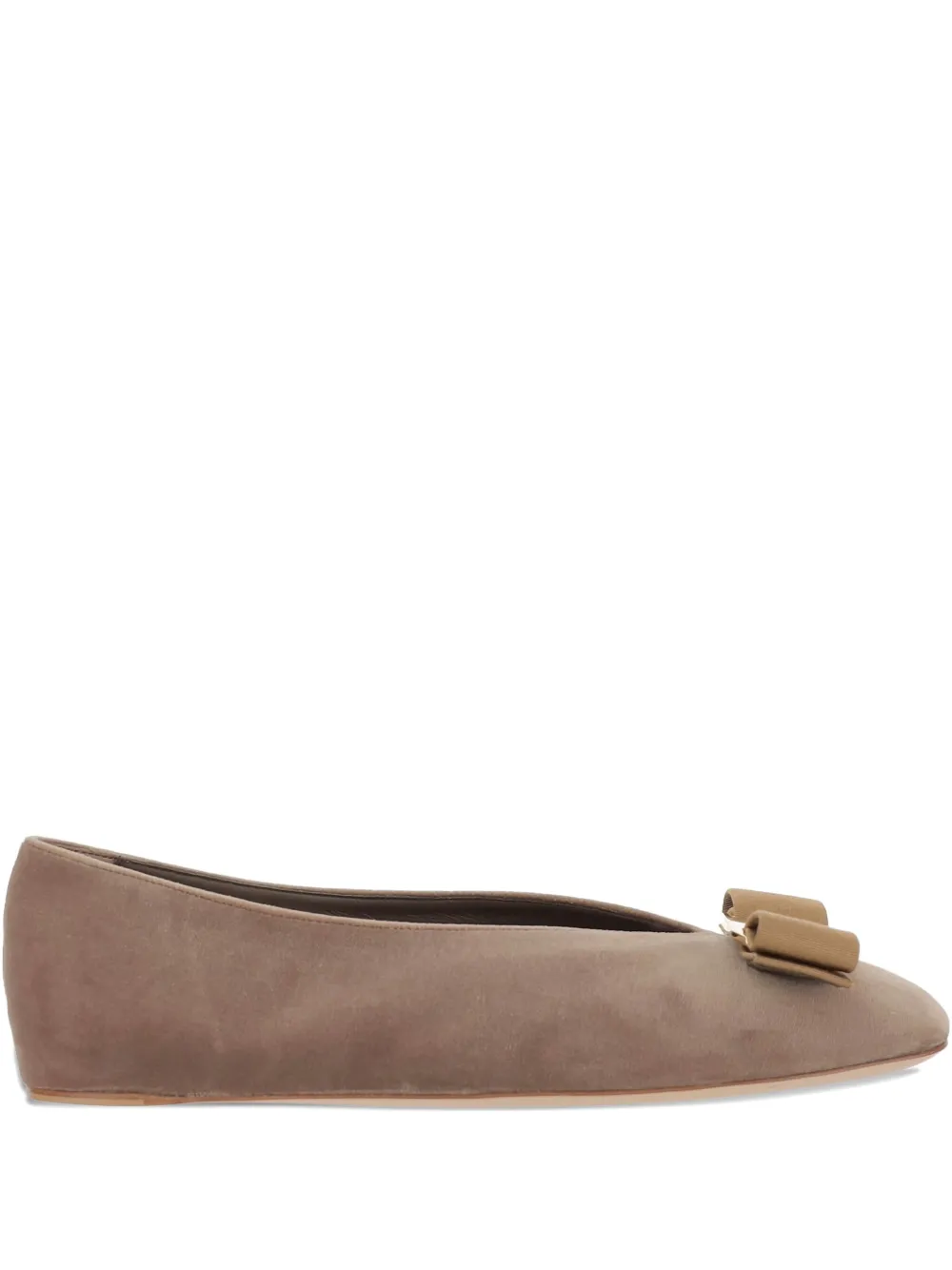 Ferragamo suede ballerina shoes Beige