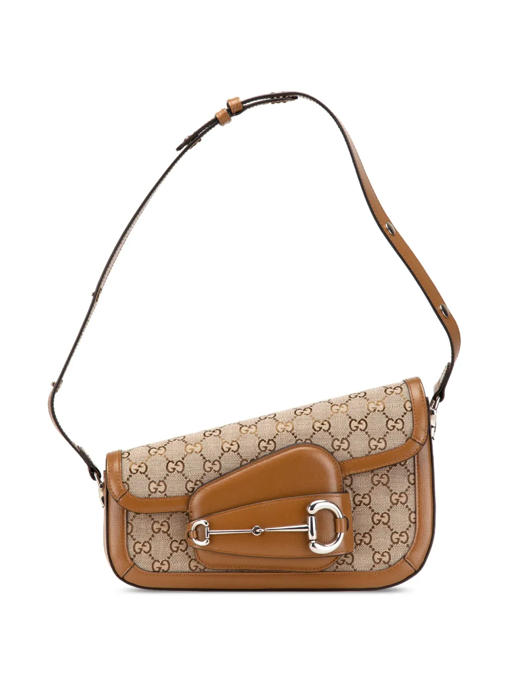 Gucci Pre-Owned 2016-2024 GG Canvas Asymmetric Horsebit 1955 shoulder bag | Brown | Image 1