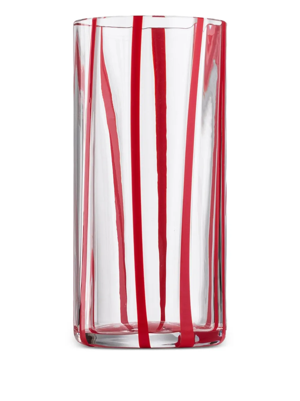 NasonMoretti Gestreiftes Cyrcus Highball-Glas 7cm x 14,6cm | Rot | Image 1