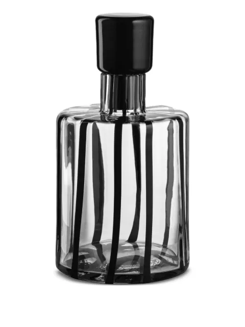 NasonMoretti Gestreifte Cyrcus Glasflasche 11cm x 20cm