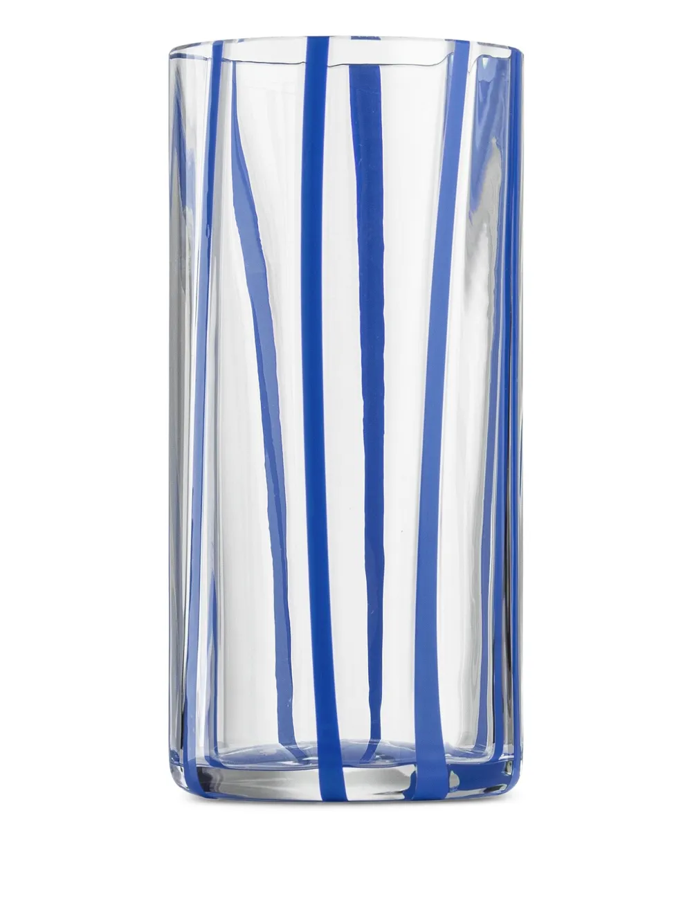 NasonMoretti Gestreiftes Cyrcus Highball-Glas 7cm x 14,6cm | Blau | Image 1