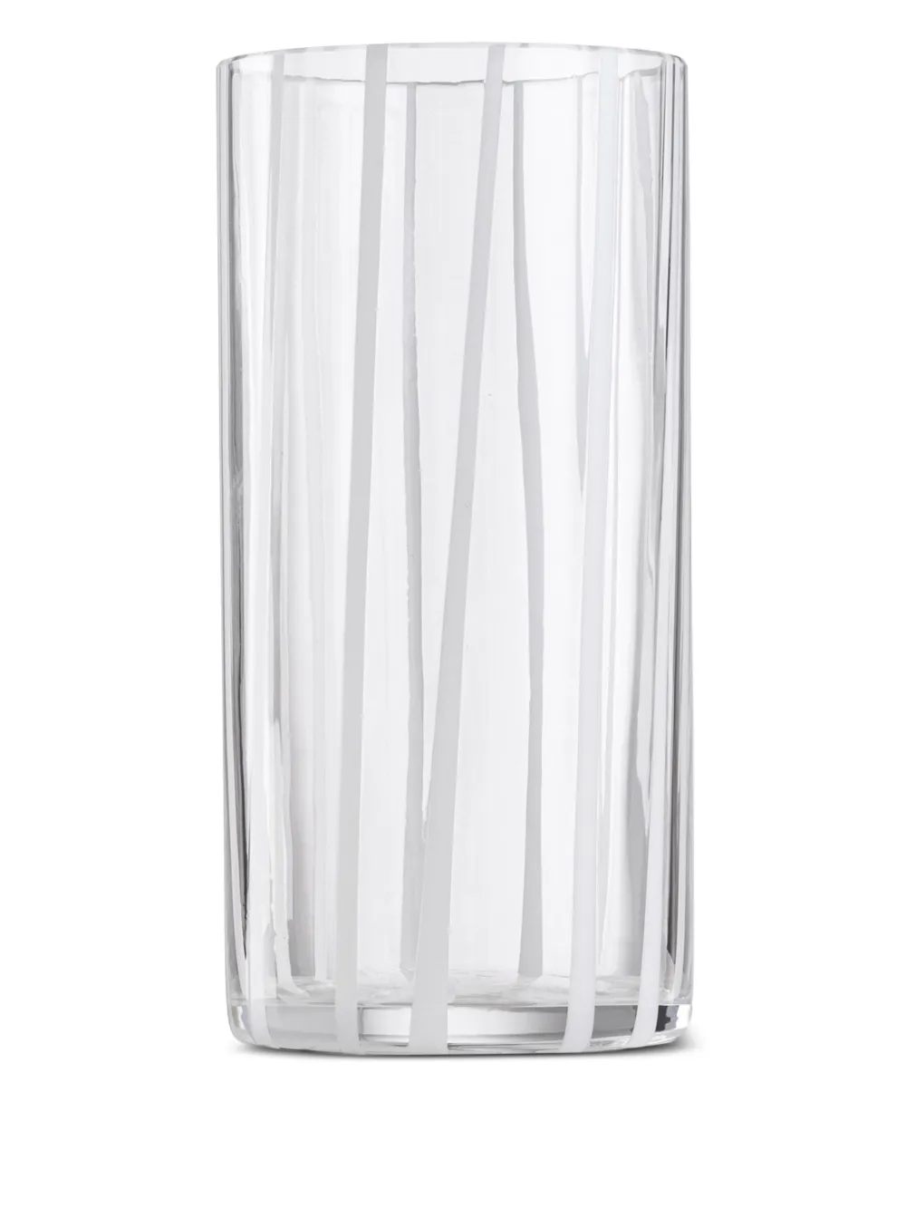 NasonMoretti Gestreiftes Cyrcus Highball-Glas 7cm x 14,6cm | Weiß | Image 1