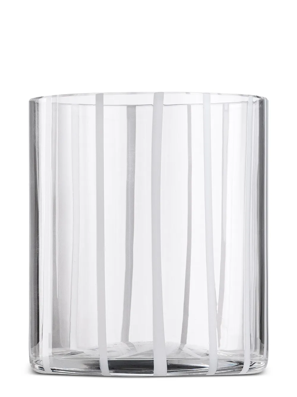 NasonMoretti Gestreiftes Cyrcus Glas 8,5cm x 10cm | Weiß | Image 1