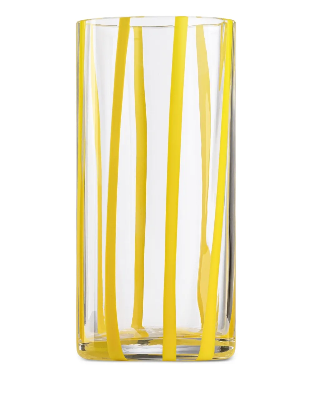 NasonMoretti Gestreiftes Cyrcus Highball-Glas 7cm x 14,6cm | Gelb | Image 1