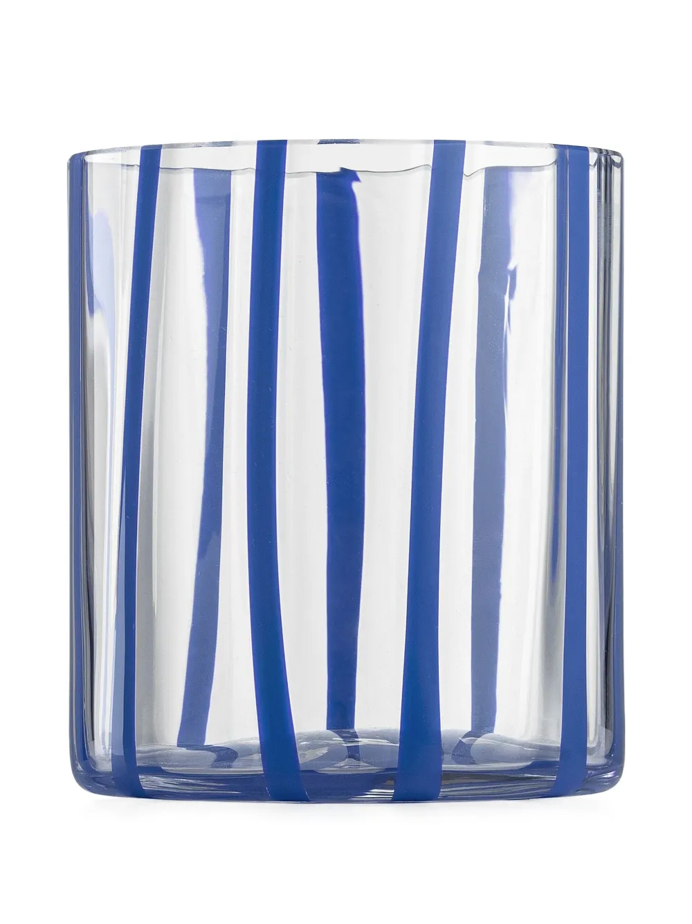 NasonMoretti Cyrcus striped glass tumbler (8.5cm x 10cm) - ブルー NasonMoretti Cyrcus striped glass tumbler (8.5cm x 10cm) - ブルー