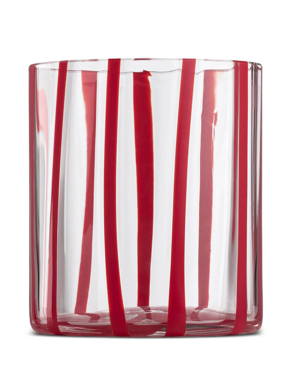 NasonMoretti Cyrcus striped glass tumbler (8.5cm x 10cm) - レッド NasonMoretti Cyrcus striped glass tumbler (8.5cm x 10cm) - レッド