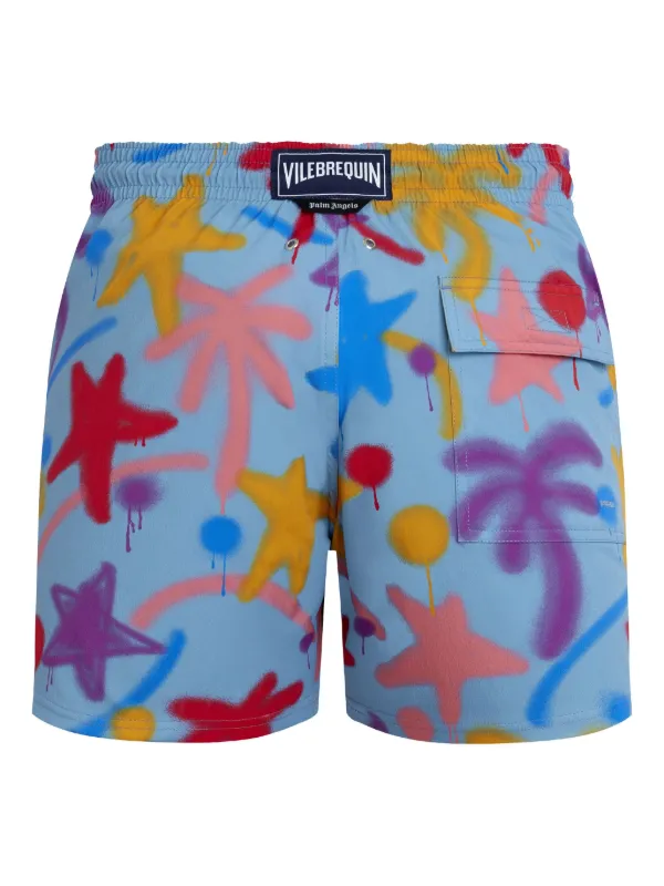 Vilebrequin x Palm Angels Spray Paint Swim Shorts | Blue | FARFETCH JO