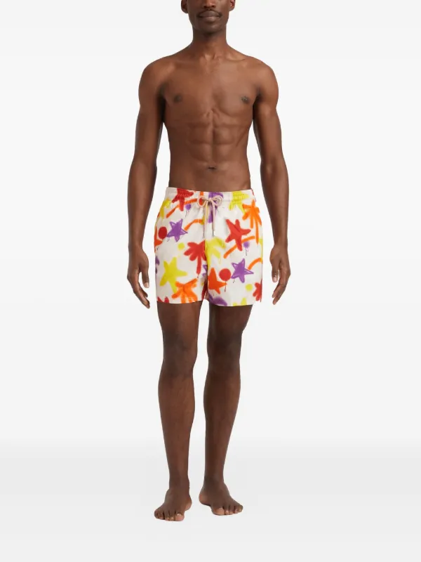 Vilebrequin x Palm Angels Spray Paint Swim Shorts | White | FARFETCH