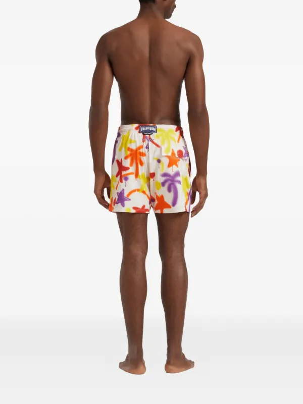 Vilebrequin x Palm Angels Spray Paint Swim Shorts | White | FARFETCH