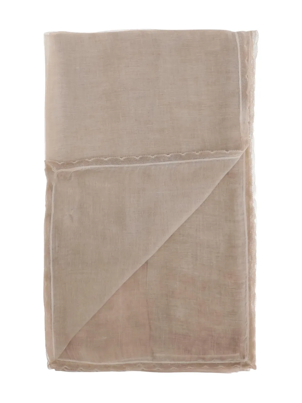 Faliero Sarti lace-detail scarf - Beige