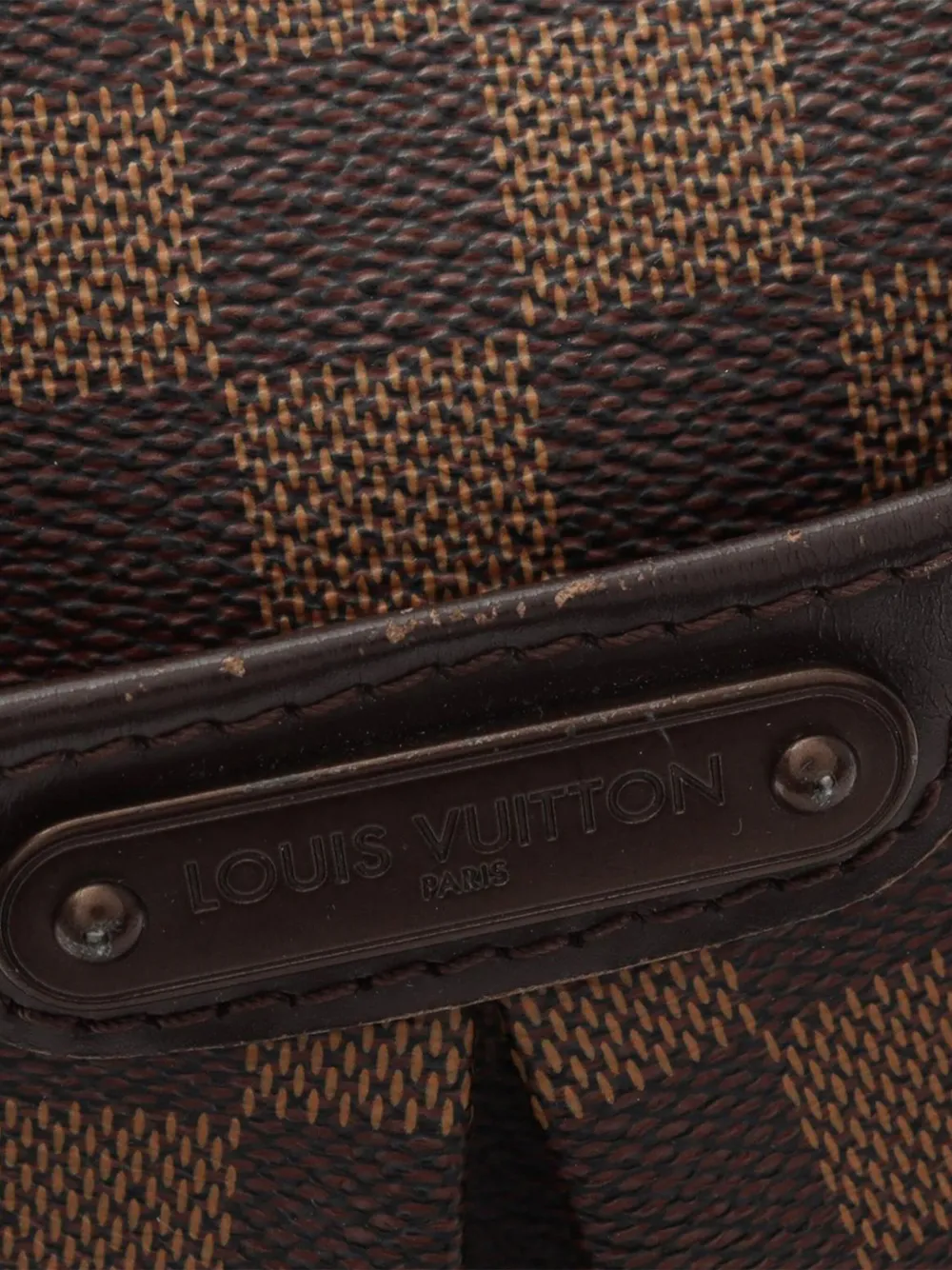 Pre-owned Louis Vuitton 2012 Damier Ebene Bloomsbury Pm Crossbody Bag In Brown
