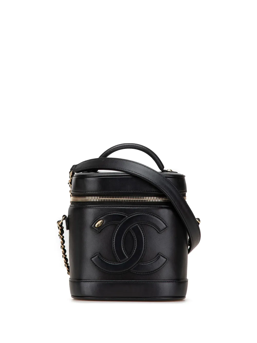 Pre-owned Chanel 2019 Cc Lambskin Vanity Case Satchel