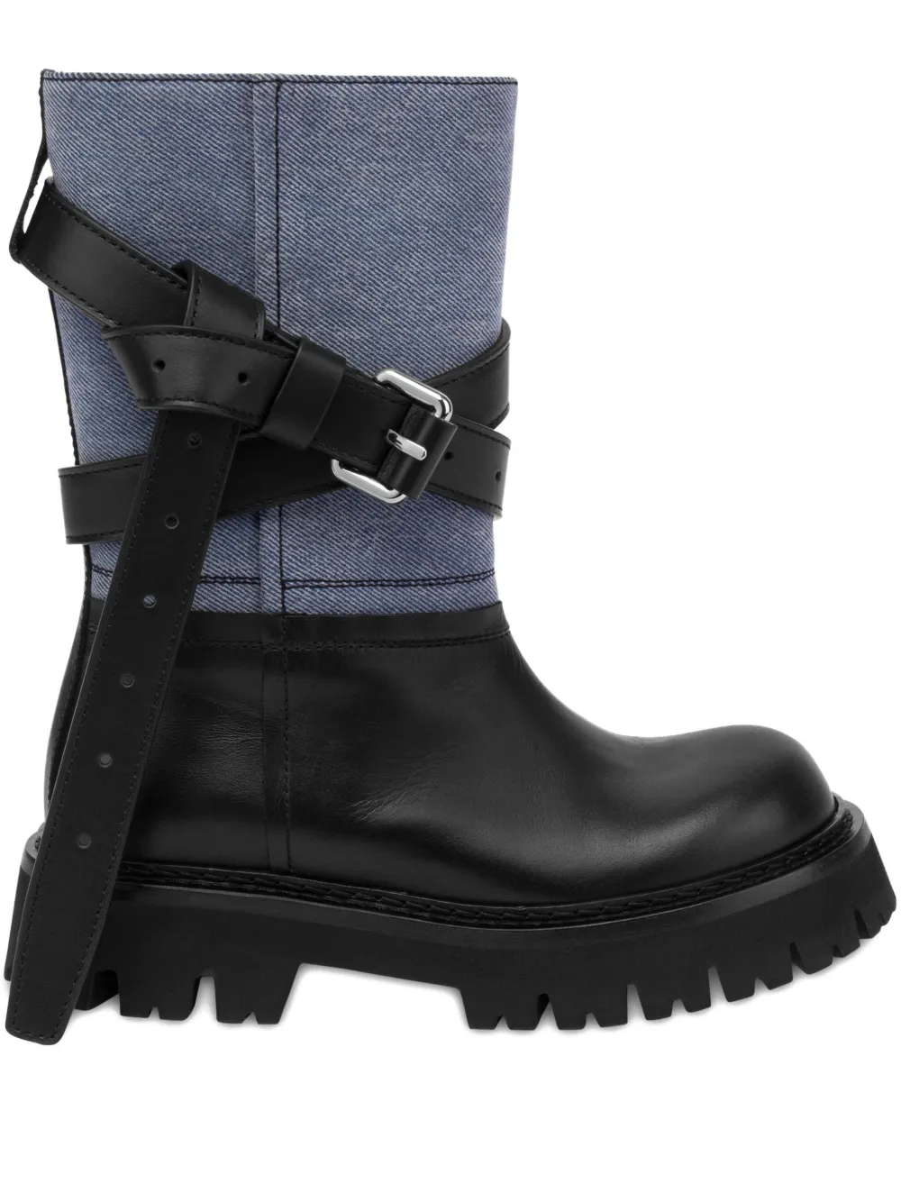 Moschino buckle-strap biker boots Black