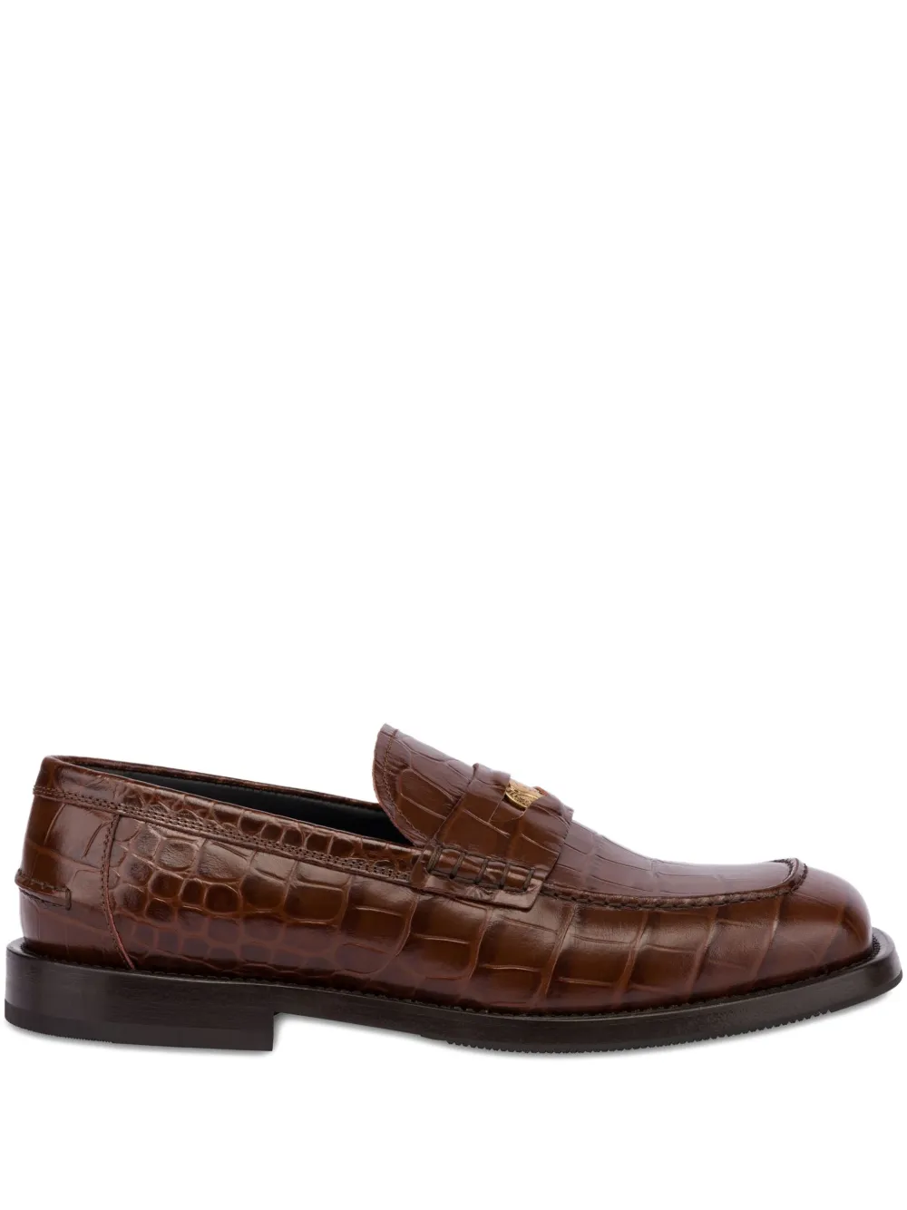 Moschino croc-embossed loafers Brown