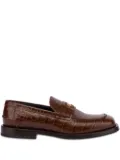 Moschino croc-embossed loafers - Brown