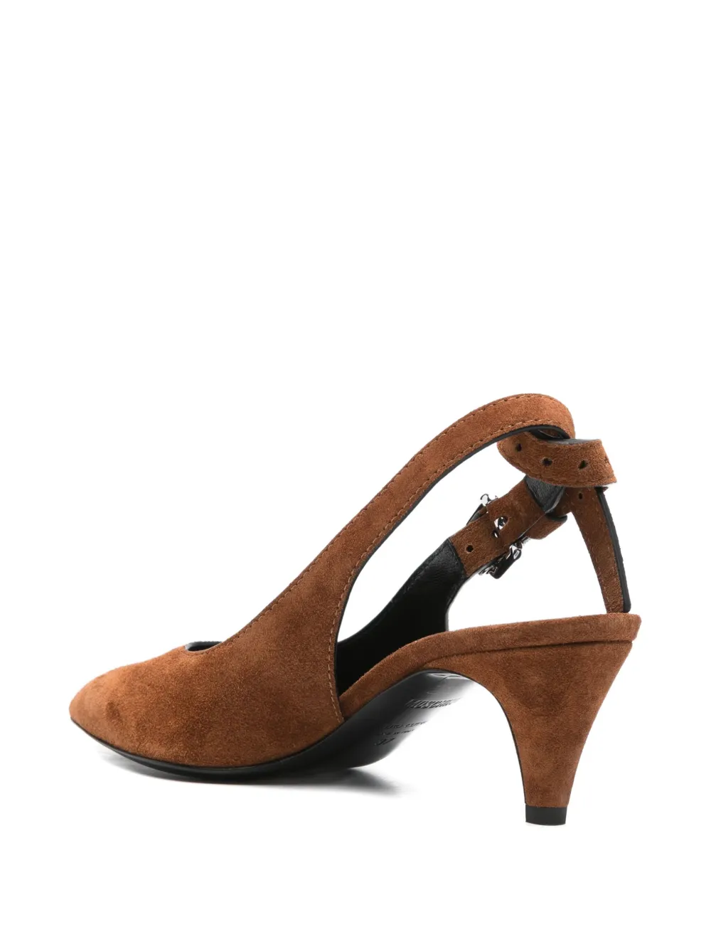 Moschino 60mm slingback suede pumps Brown