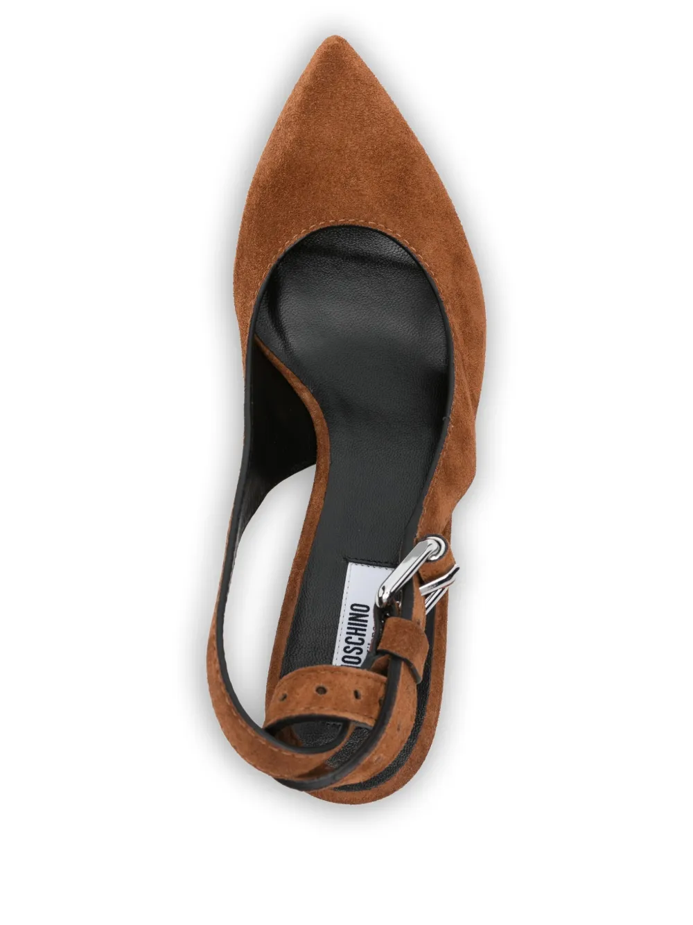 Moschino 60mm slingback suede pumps Brown