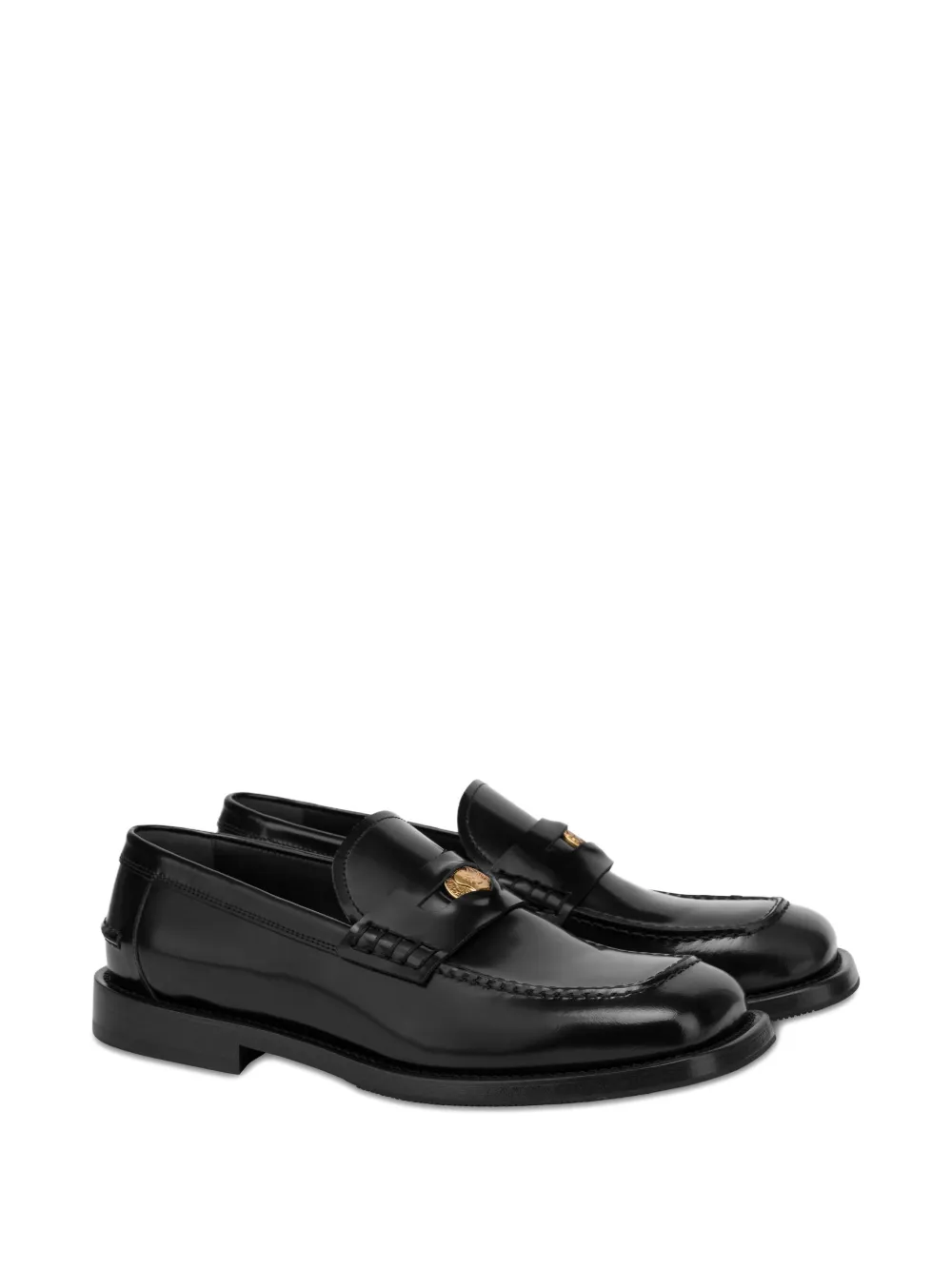 Moschino Leren loafers - Zwart