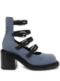 Moschino buckle-strap denim pumps - Blue