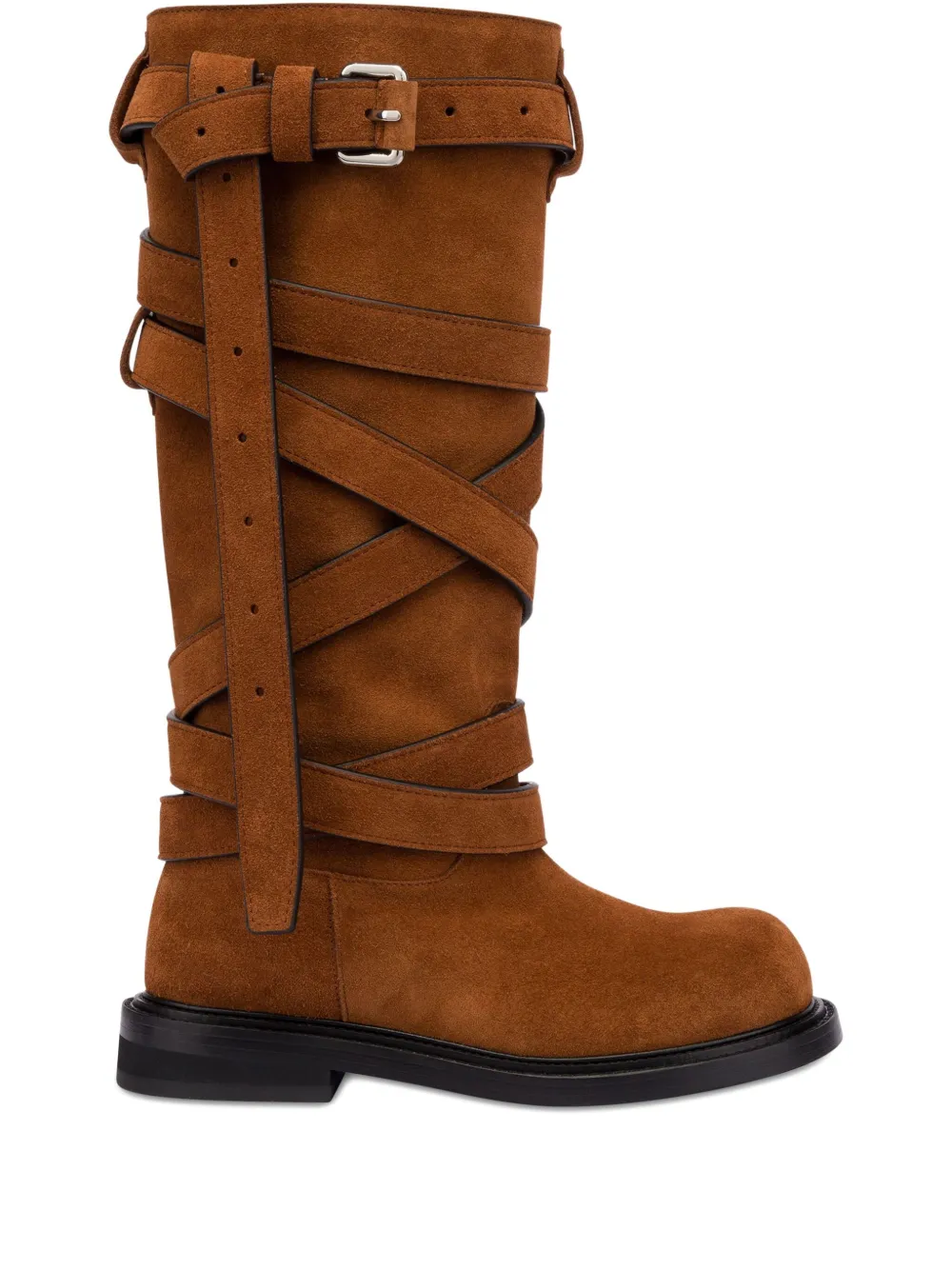 Moschino suede biker boots Brown