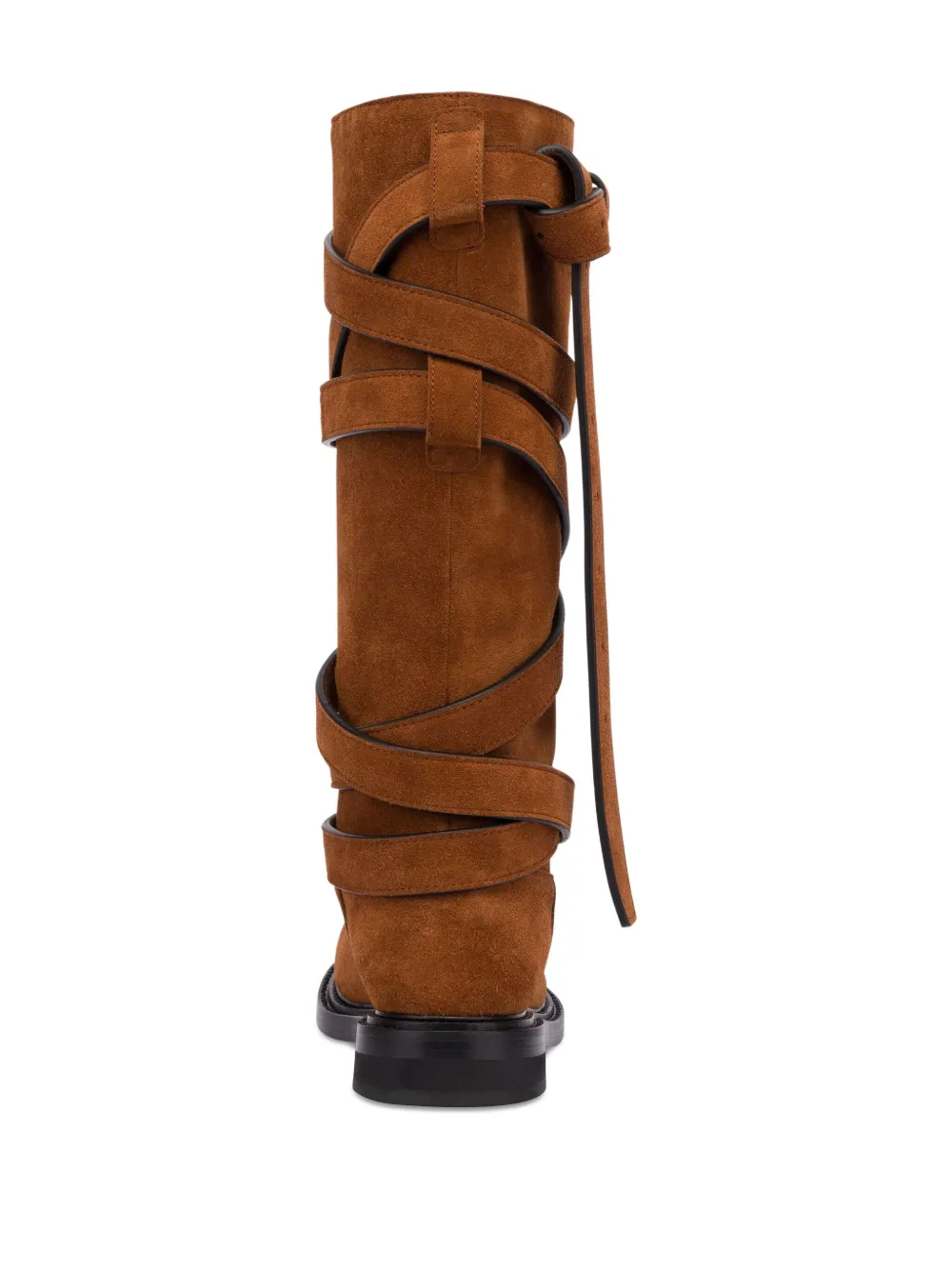 Moschino suede biker boots Brown