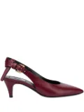 Moschino leather slingback pumps - Red