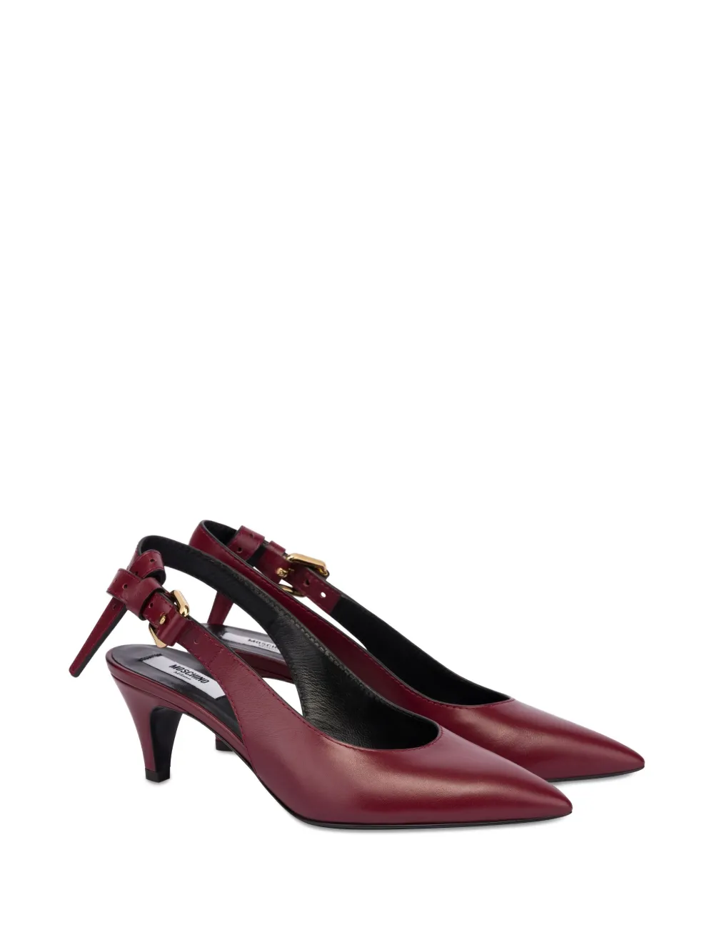 Moschino leather slingback pumps Red