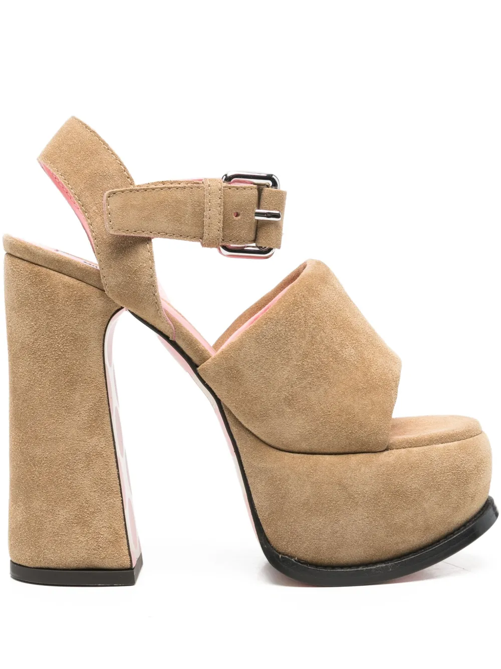 Moschino 140 mm suède sandalen Bruin