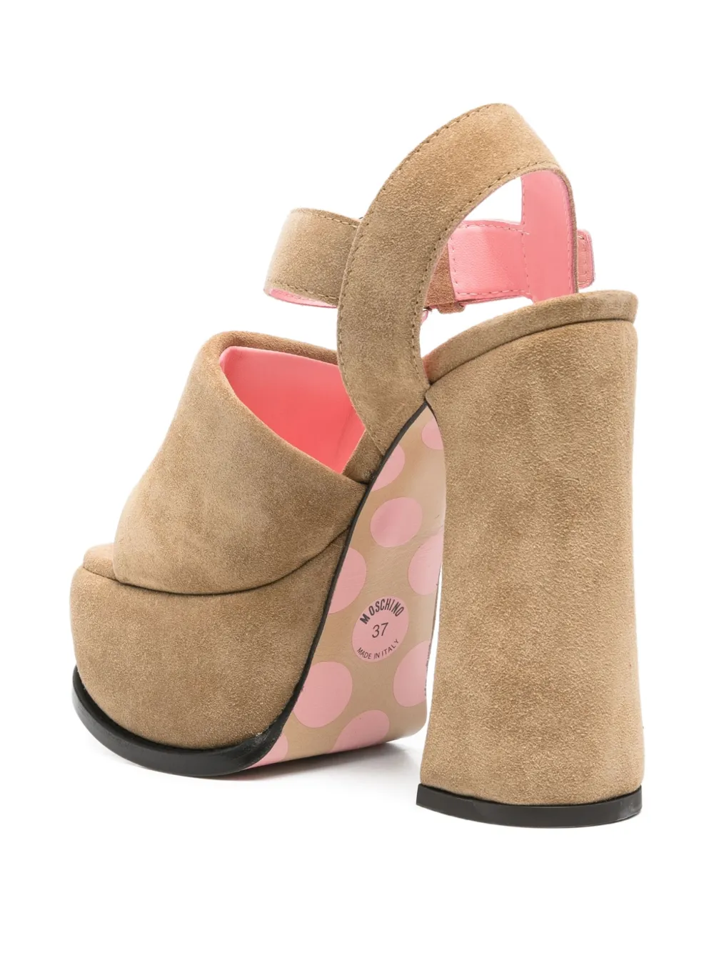 Moschino 140 mm suède sandalen Bruin