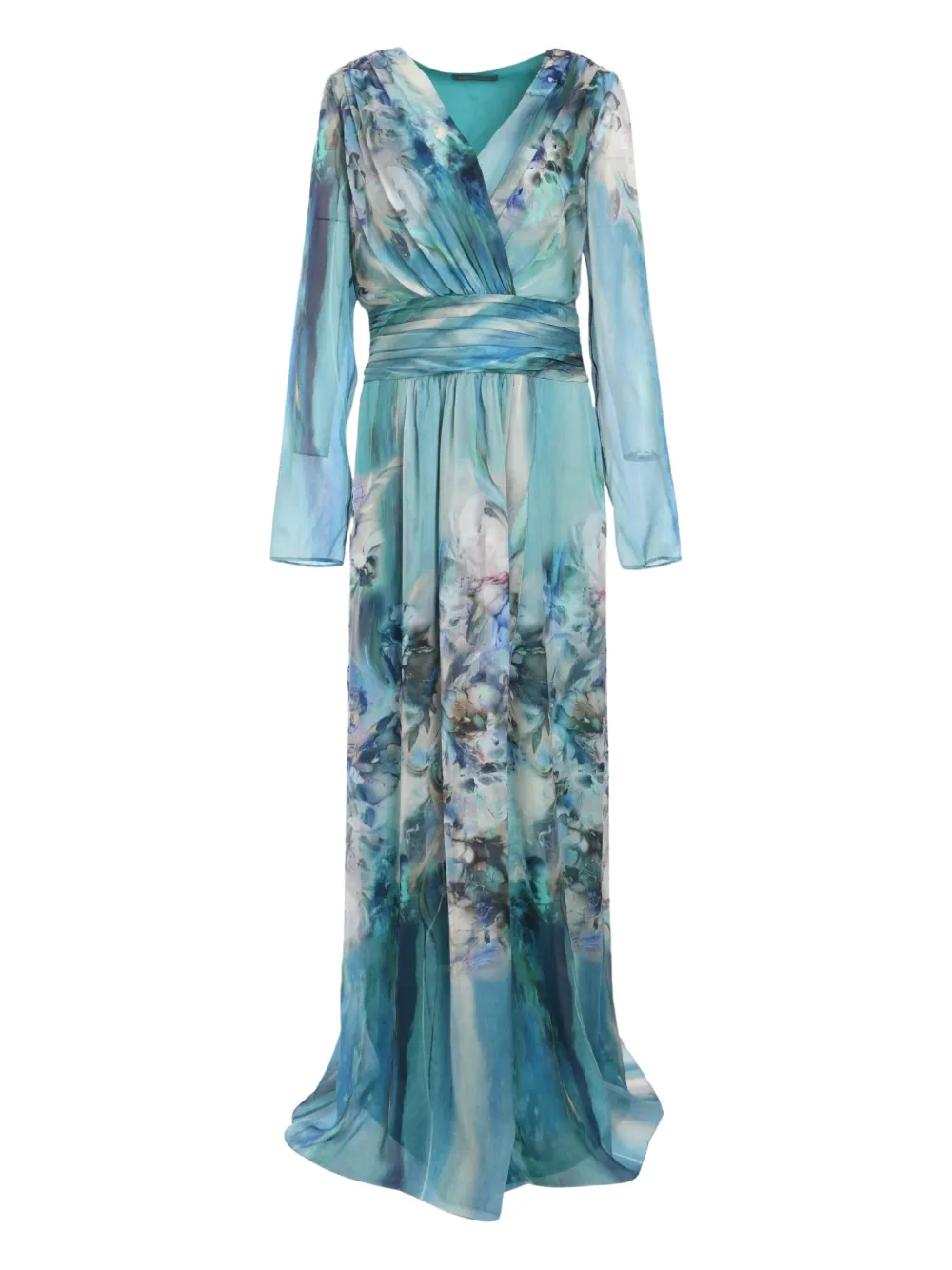 Alberta Ferretti floral print wrap dress Blauw