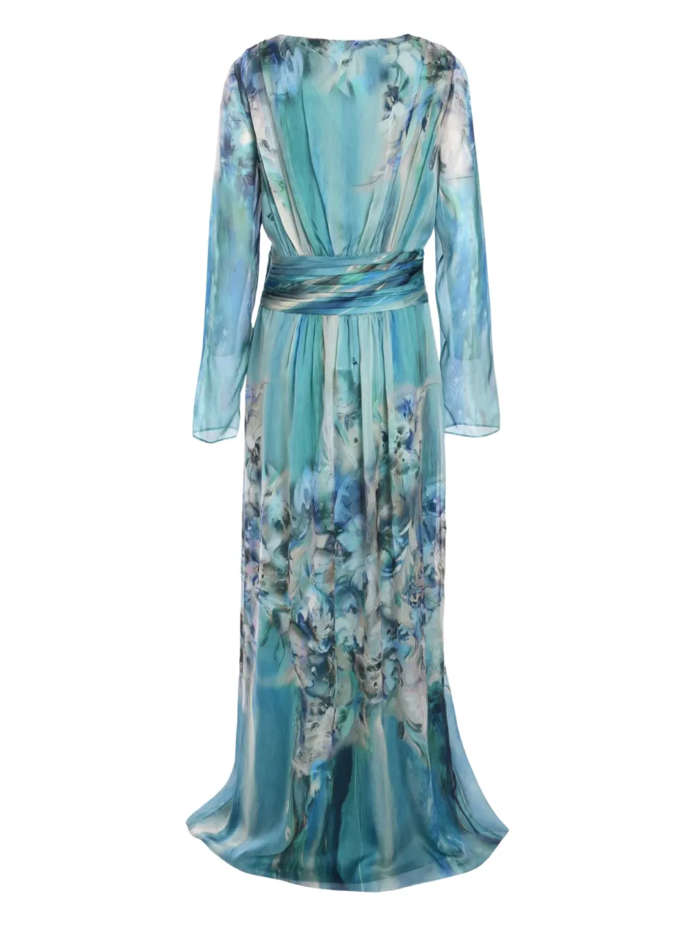 Alberta Ferretti floral print wrap dress - Blauw