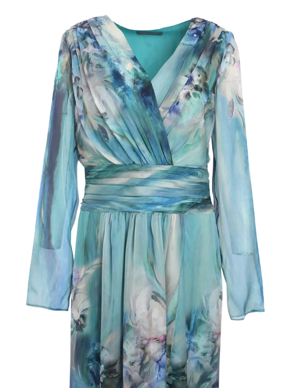 Alberta Ferretti floral print wrap dress Blauw
