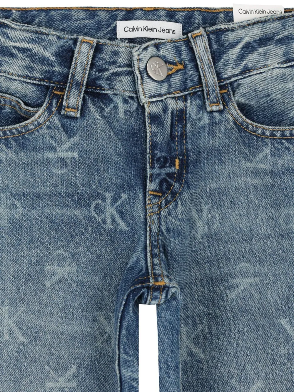 Shop Calvin Klein Logo-print Jeans
