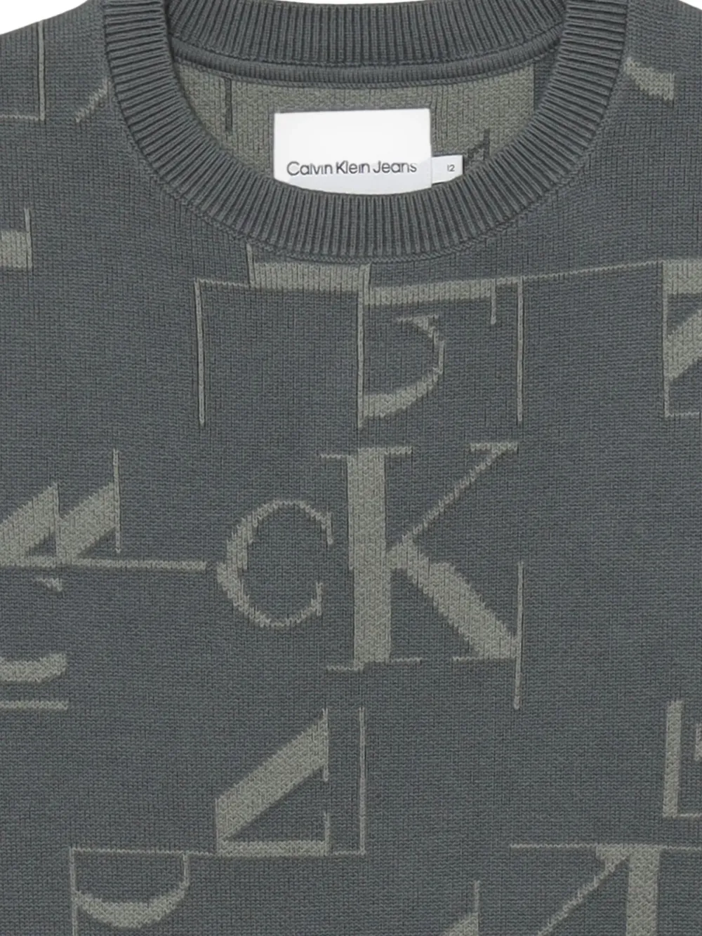 Calvin Klein Kids Sweater met logoprint Grijs