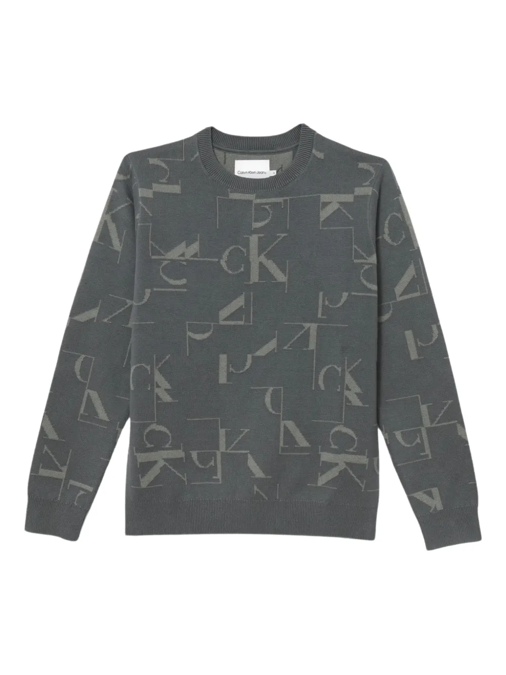 Calvin Klein Kids logo-pattern sweater | Grey | Image 1