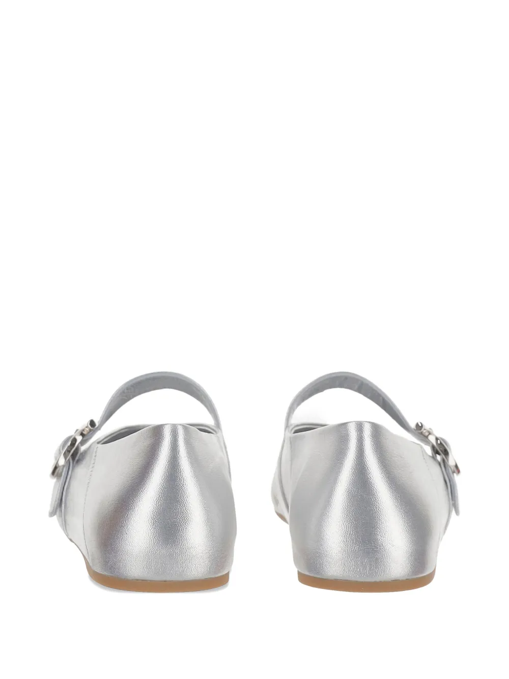 Ferragamo Ballerina Woman Ballet Flats Silver Size 6 Lambskin