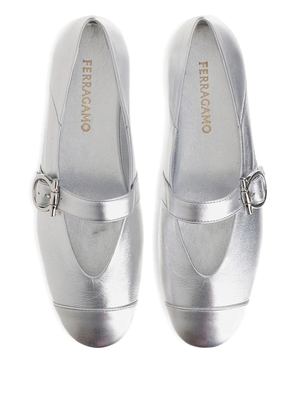 Ferragamo Gancini ballet flat Silver