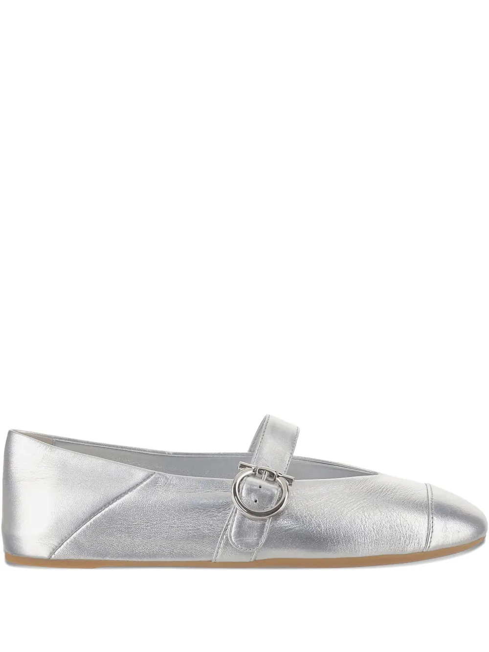 Ferragamo Gancini ballet flat Zilver