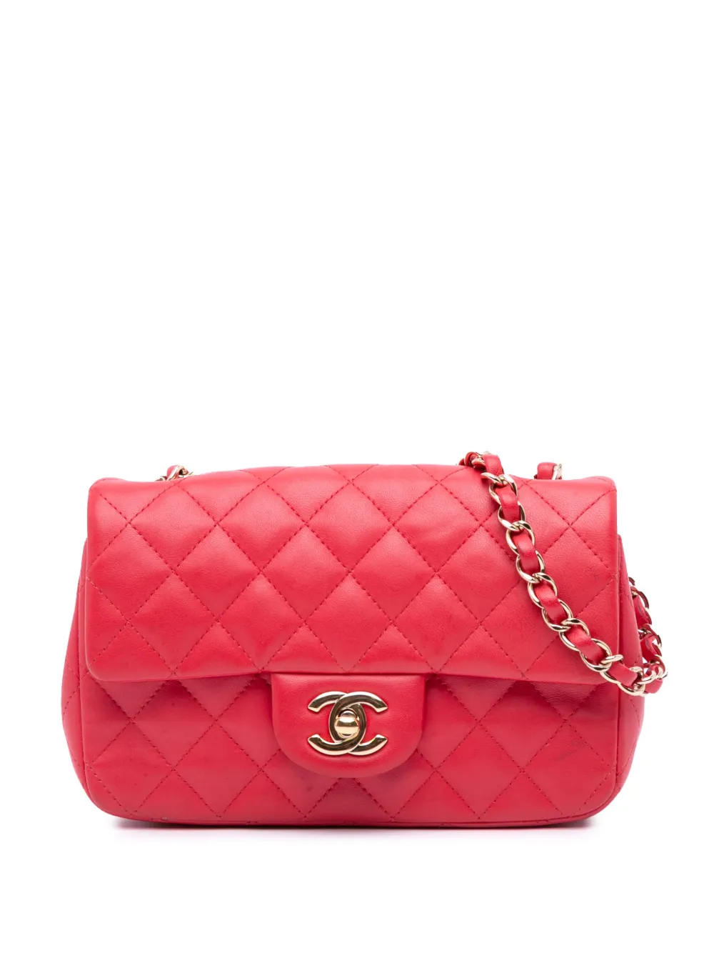 Pre-owned Chanel 2017-2018 Mini Rectangular Classic Lambskin Single Flap Crossbody Bag