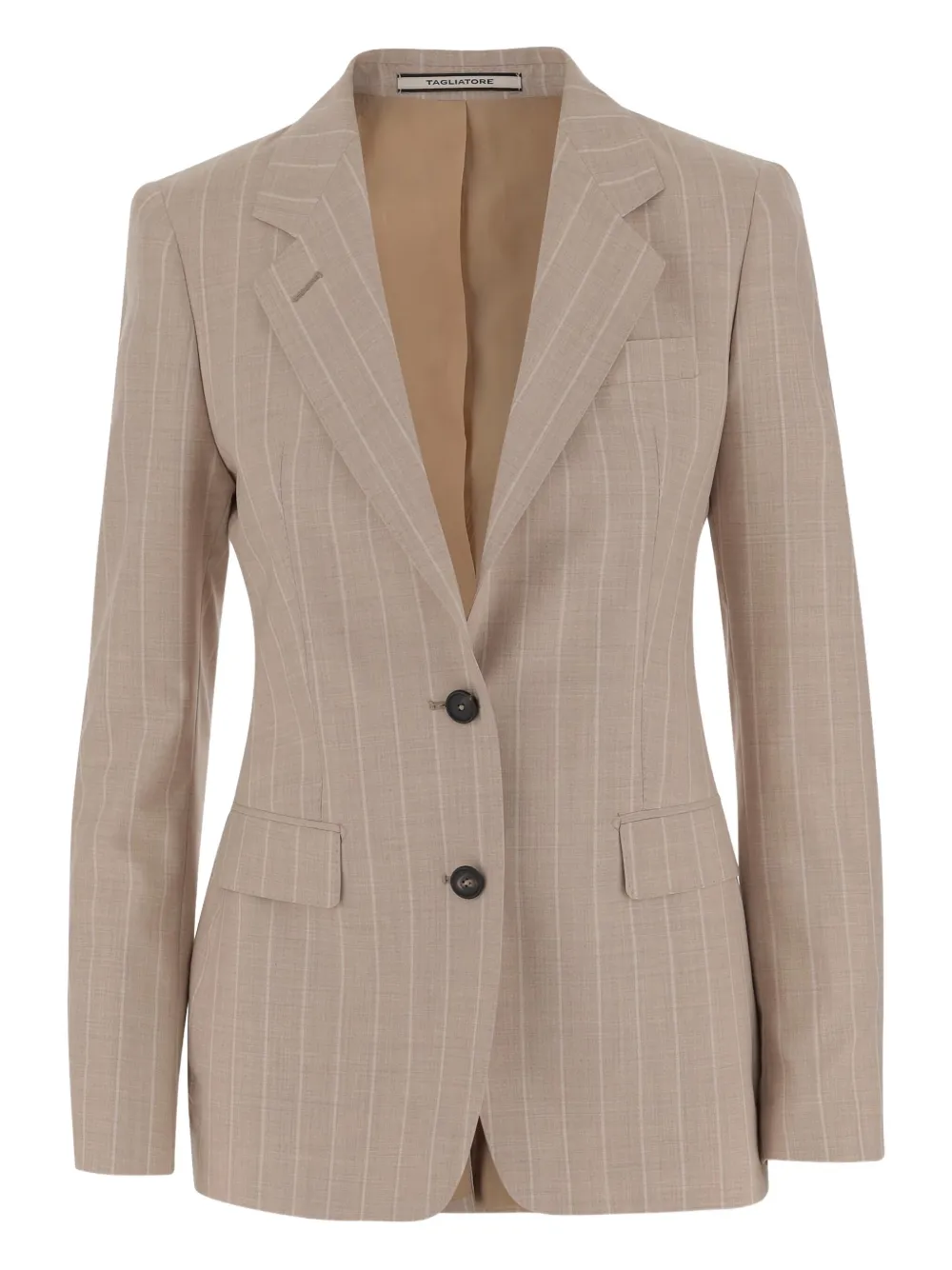 Tagliatore blazer con rayas estampadas y botones | marrón | Image 1