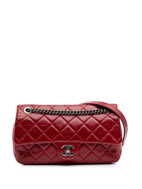 CHANEL Pre-Owned 2014 Medium Glazed Calfskin Duo Color Flap crossbody bag
