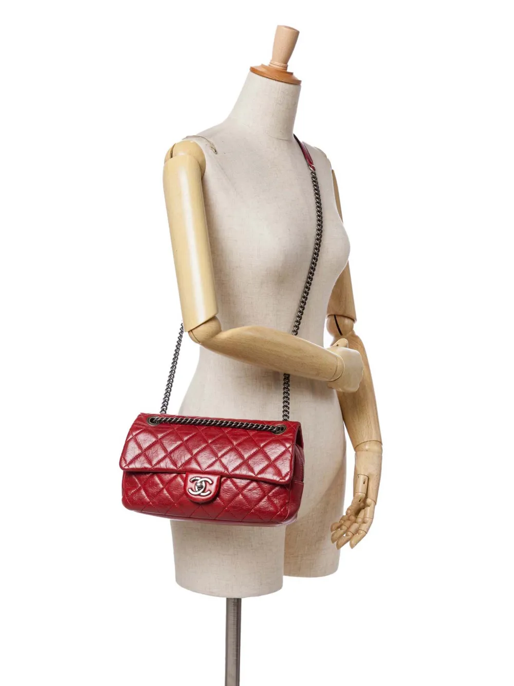 CHANEL Pre-Owned 2014 Medium Glazed Calfskin Duo Color Flap crossbody bag | Pre-Owned | Image 2